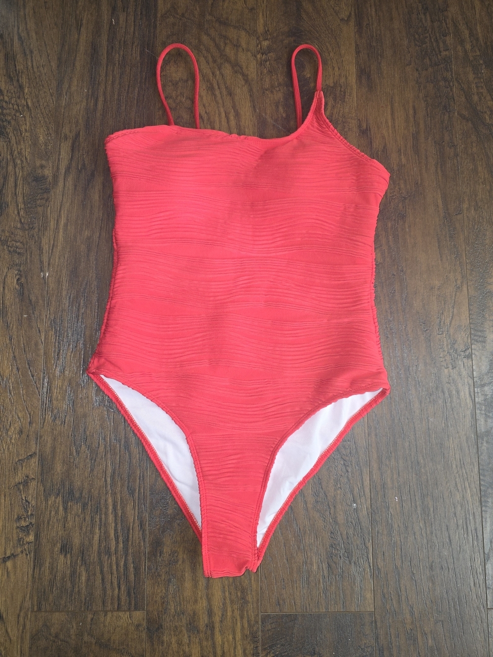 Classic One-Piece Swim Suit in Coral Red